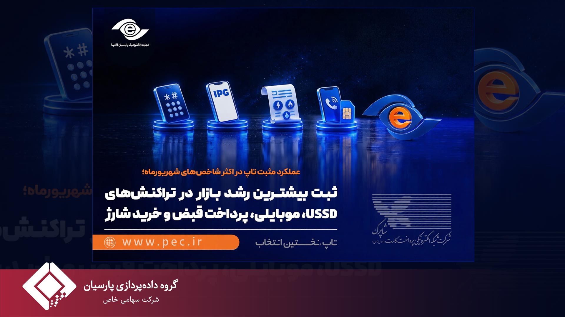 ثبت بیشترین رشد بازار در تراکنش‌های USSD، موبایلی، پرداخت قبض و خرید شارژ